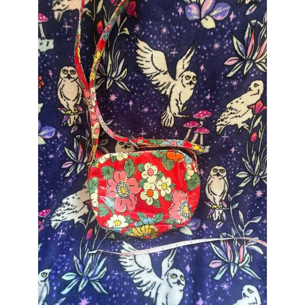 Cath Kids ‘Cath Kidston’ Adjustable Shoulder Bag oil cloth Red Floral Pattern